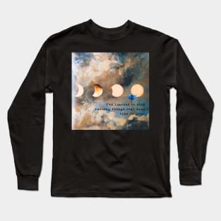 Moon sky love aesthetics music notes flowers cottagecore vintage retro romantic nature gift ideas clouds gifts for her gifts quotes Long Sleeve T-Shirt